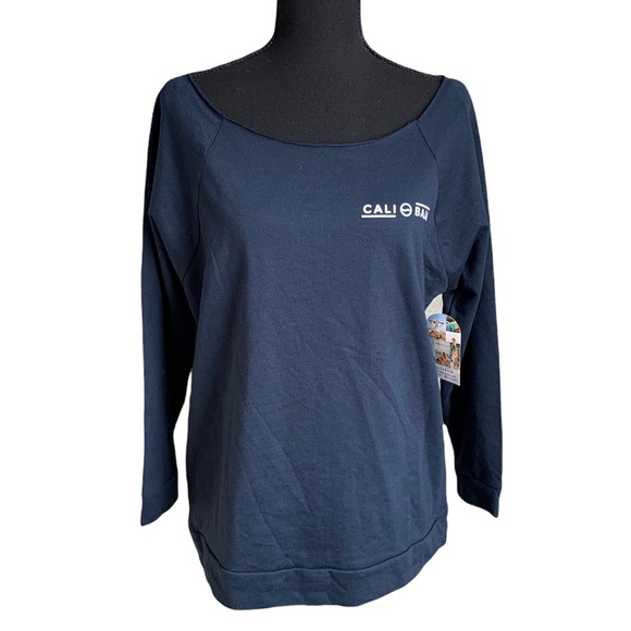 Cali Baja Navy Blue Long Sleeve Top Size Large - Picture 1 of 17